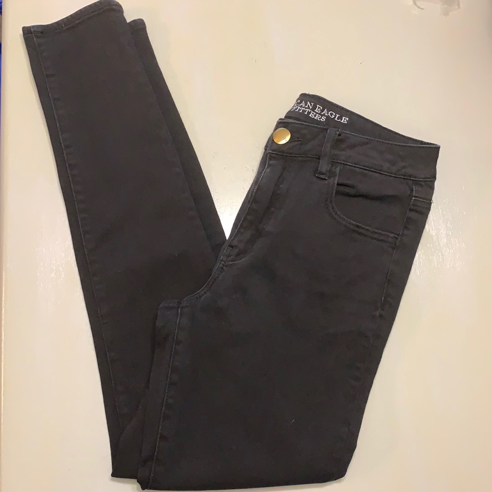 High waisted Black skinny jeans